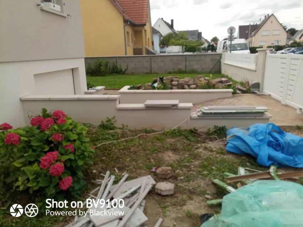 Mur avec dalle et crépissage 2021